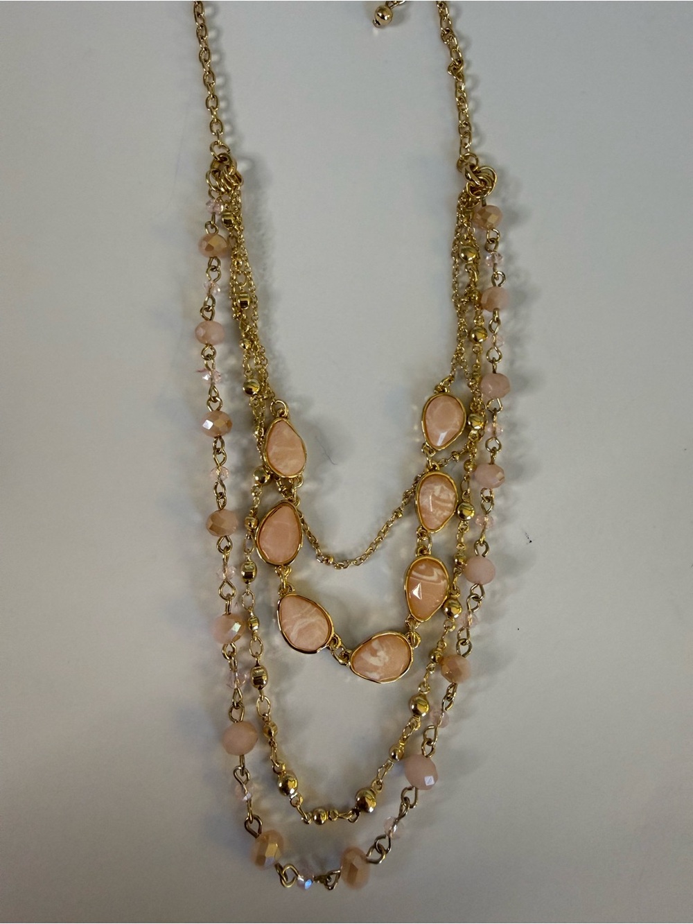 Style & Co Pink Gold-Tone Multi Strand Beaded Necklace NWT $34.50